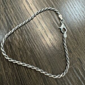925 Sterling Silver rope style made in Italy bracelet